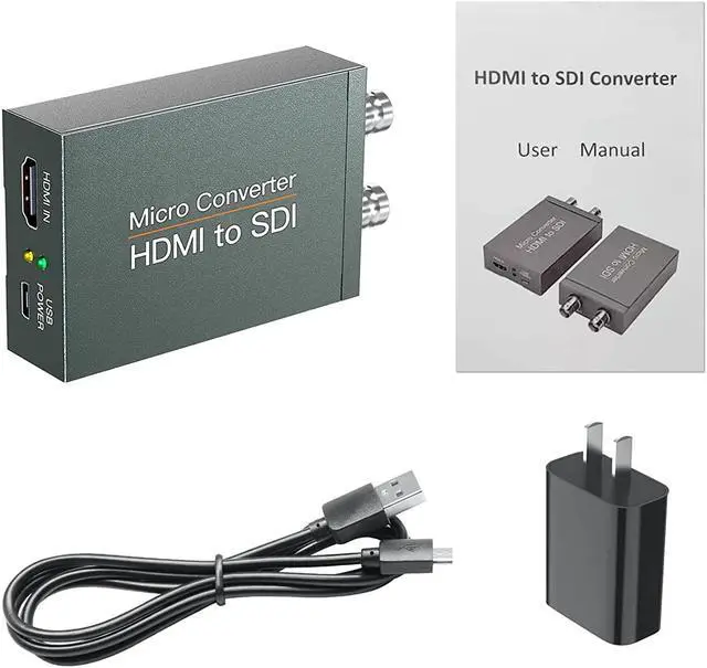 Alt view image 7 of 7 - 1080P HDMI to SDI Converter, HDMI to SD-SDI HD-SDI 3G-SDI Audio Video Adapter,Support HDCP 1.3 1080P 60Hz for Camera Home Theater Monitora (with Power Supply)
