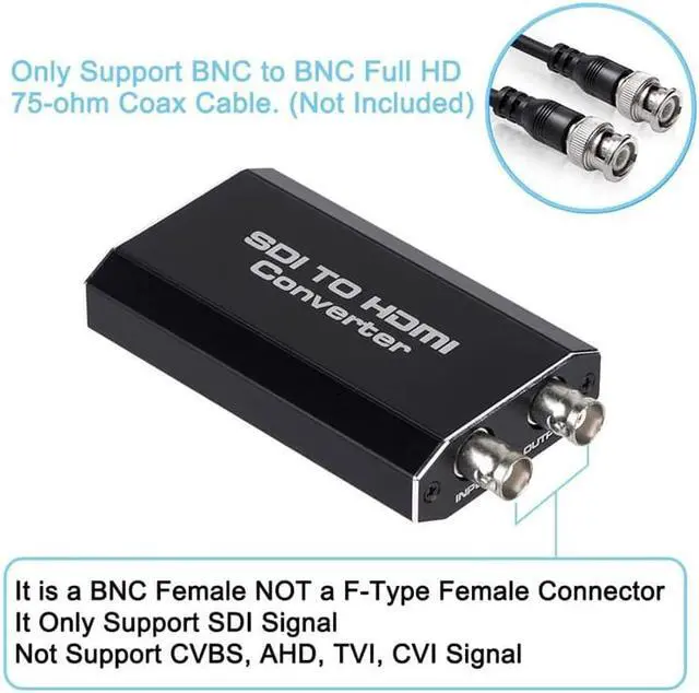 Alt view image 4 of 7 - 1080P SDI to HDMI Converter, Mini SDI to HDMI Audio Video Converter Adaptr Support 3G-SDI, HD-SDI, SD-SDI with SDI Loopout for Camera HDTV (OZH5-1)