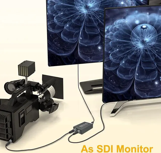 Alt view image 3 of 7 - 1080P SDI to HDMI Converter,ESTONE SDI to HDMI Audio De-embedder Support 3G-SDI, HD-SDI, SD-SDI Auto Format Detection and Stereo Audio De-embedder, SDI Loopout (OZH5)