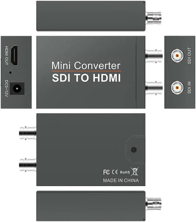 Main image of 1080P SDI to HDMI Converter,ESTONE SDI to HDMI Audio De-embedder Support 3G-SDI, HD-SDI, SD-SDI Auto Format Detection and Stereo Audio De-embedder, SDI Loopout (OZH5)