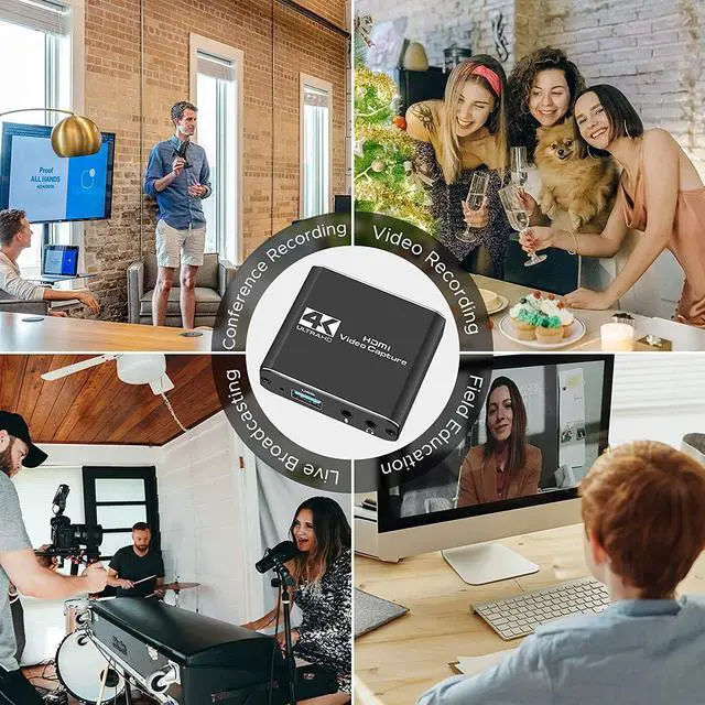 Alt view image 7 of 8 - 4K Audio Video Capture Card,HD Video Capture,HDMI USB 3.0 Video Grabber Device, Full HD 1080P for for Game Recording, Live Streaming Broadcasting (Black)