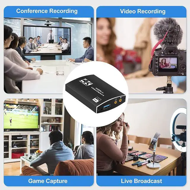 Alt view image 7 of 7 - USB3.0/Type-C External Capture Card, Stream and Record in 4K@60Hz 1080p 60fps with ultra-low latency on PS5, PS4/Pro, Xbox Series X/S, Xbox One X/S, in OBS and more, works with PC and Mac