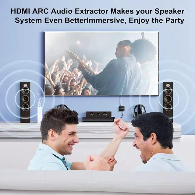 Alt view image 4 of 7 - ESTONE 192KHz HDMI-compatible Audio ARC Extractor HDMI-compatible ARC To Toslink + Coaxial + 3.5mm Converter Audio Return Channel Adapter