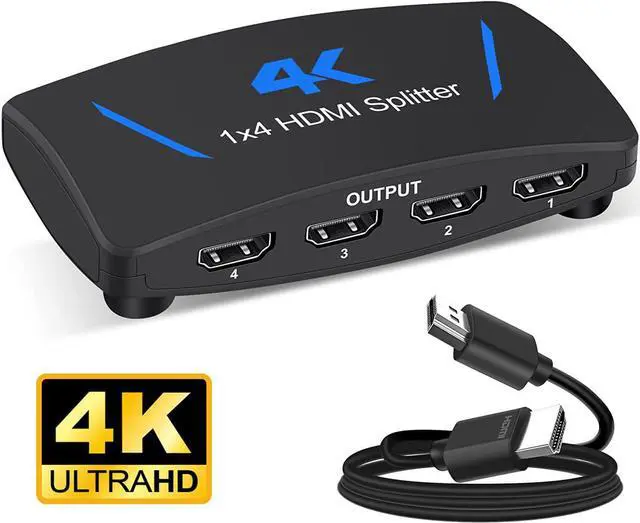 Main image of ESTONE 4K 1x4 HDMI Splitter 1 in 4 Out, 4 Port Powered HDMI Splitter Multi Monitor Outputs 4Kx2K@30Hz 3D HDCP1.4b HDCP1.4 for Projector, HDTV