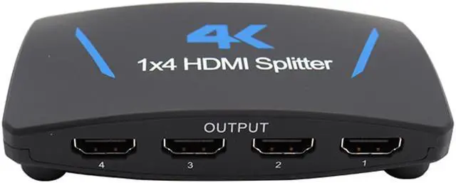 Main image of ESTONE 4K 1x4 HDMI Splitter, One in Four Out Powered 4way HDMI Splitter Audio Video Distributor Amplifier with Power Adapter, Support 4Kx2K@30Hz 3D HDCP1.4b HDCP1.4