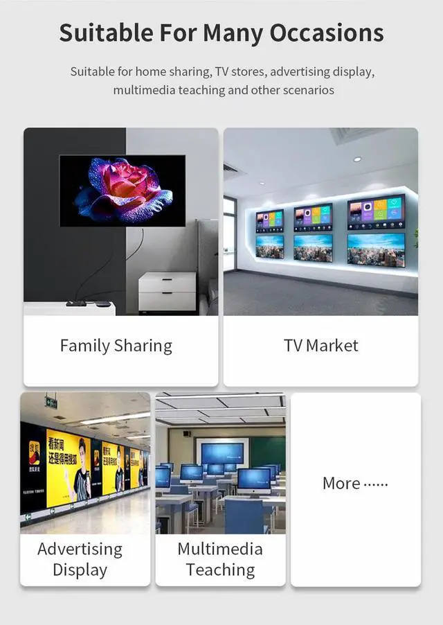 Alt view image 7 of 8 - HDMI Splitter 1 in 2 Out,ESTONE 4K HDMI Splitter V1.4b Powered Audio Video Distributor Duplicate/Mirror Screen, 1x2 HDMI Splitter for TV Support 4kx2k 30Hz 3D for Xbox, PS5, Roku Blu-Ray Player, HDTV