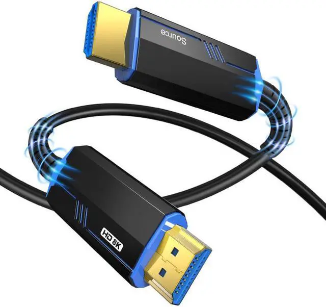 Main image of 8K HDMI 2.1 Cable Certified 16ft Optical HDMI Cable, Certified with Zero Signal Loss (8K@60Hz, Ultra High Speed, Fibre Optic HDMI Cord Officially Licensed, Lossless Transmission)