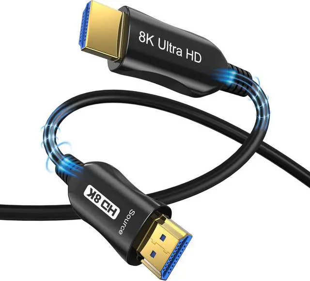 Main image of 8K HDMI 2.1 Fiber Cable 15M 50FT |  Ultra High Speed 48 Gbps 4K @ 120Hz | 8K @ 60Hz Compatible with PS5 XBOX ROKU- in Wall CL3 Rated  [TJ-A018]