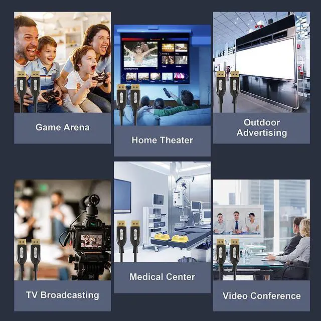 Alt view image 7 of 7 - DP Fiber Optic Cable 65ft, 8K Fiber Displayport Cable Support HBR3, DSC 1.2, HDR10, 32.4Gbps, 8K@60Hz, 4K@144Hz, Thin and Slim Fiber DP1.4 Cable-Top Series