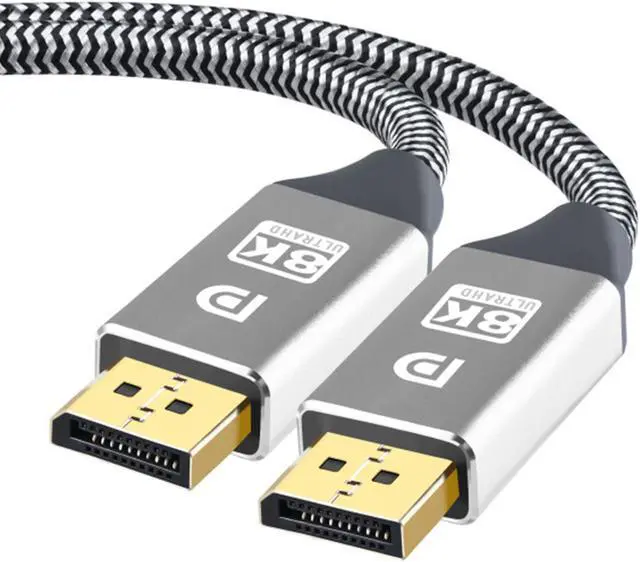 Main image of 8K DP 1.4 Cable 3.3Feet, 8K Displayport Cable, Durable Pure Copper Cord, 32.4Gbps Ultra High Speed, 8K@60Hz, 4K@144Hz, Support HBR3, DSC 1.2, HDR10, Compatible for Graphics Card, VR Headset, Silver