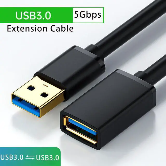 Main image of 3-Pack USB 3.0 Extension Cable - A-Male to A-Female Adapter Cord - 3.3 Feet (1 Meters),Compatible with USB Keyboard,Mouse,Flash Drive, Hard Drive,Printer-Black