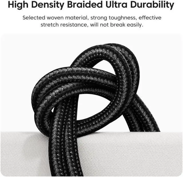 Alt view image 6 of 7 - 29W USB C Cable, E-Mark 3A PD Fast Charging 480Mbps Nylon Braided Laptop Data Cord for iPhone 14 13 Pro 12 Pro Max 12 11 X XS, AirPods Pro and More, 3.3ft 1-Pack