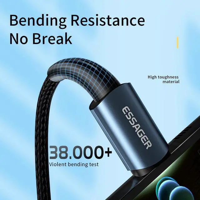 Alt view image 6 of 7 - USB C to USB C Cable (6.6ft 100W, 2-Pack), Type C Charging Cable Fast Charge for MacBook Pro 2020, iPad Pro 2020, iPad Air 4, Samsung Galaxy S21, Pixel, Switch, LG, and More  - Blue