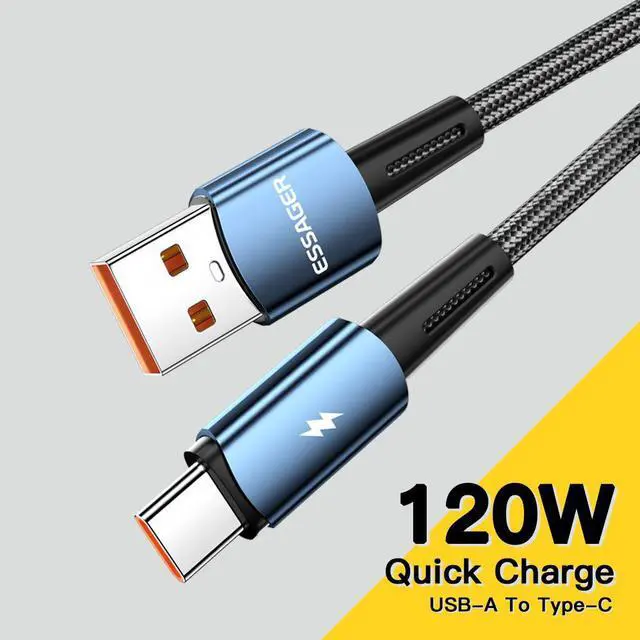 Main image of [1-Pack 6.6ft] USB A to USB C Cable , 6A 120W PD Fast Charging Type A to Type C Cable, Nylon Braided USB-C Phone Charger Cord for Samsung iPad Pro MacBook Tablets LG Google