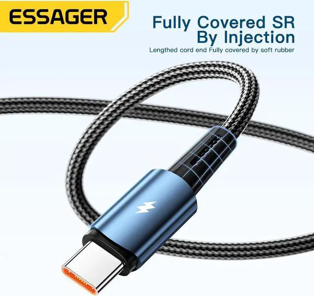 Alt view image 4 of 7 - [1-Pack 6.6ft] USB A to USB C Cable , 6A 120W PD Fast Charging Type A to Type C Cable, Nylon Braided USB-C Phone Charger Cord for Samsung iPad Pro MacBook Tablets LG Google