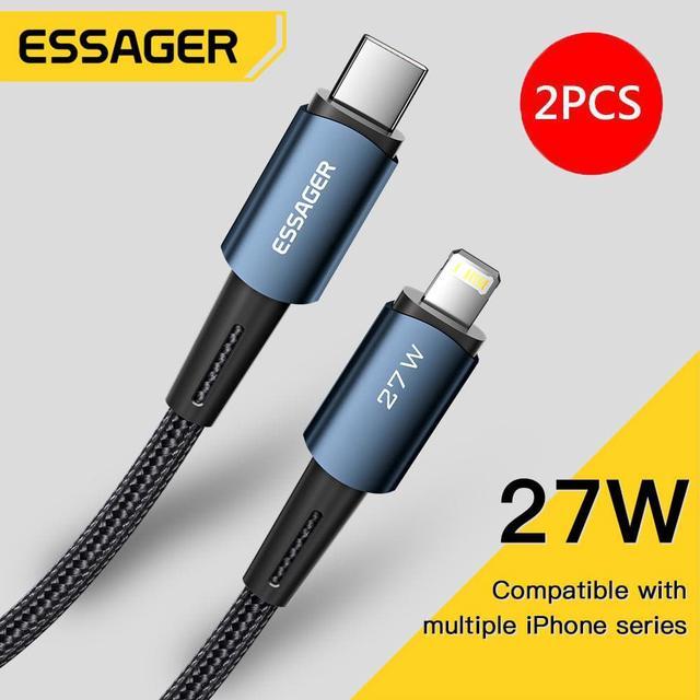 27W USB C Cable,ESTONE E-Mark 3A PD Fast Charging 480Mbps Nylon Braided  Laptop Data