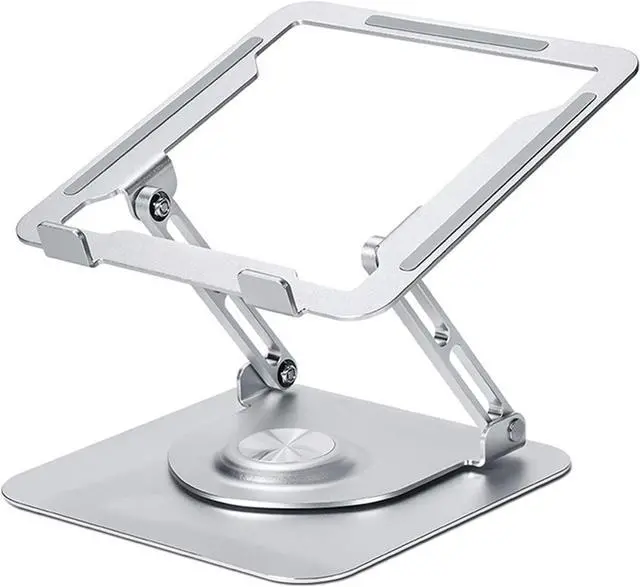 Main image of Adjustable Tab&Laptop Stand for Desk, Laptop Stand with 360° Rotating Base, Foldable Adjustable Riser, Compatible with All (10-16) inch Laptops,MacBook Pro/Air, Dell, HP, Lenovo (Silver)