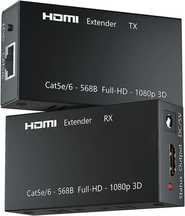 Main image of HDMI Extender 1080P 196ft/60m HDMI Repeater HD HDMI Network Extender Over Single RJ45 Cat6 Ethernet Cables Support Laptop DVD PS3/4 HD Box