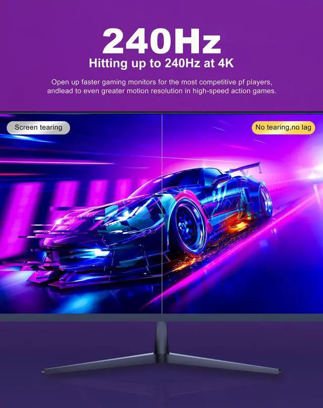 Alt view image 5 of 8 - 16K DisplayPort 2.0 Cable DP 2.0 Cable [up to 16K@60Hz,8K@120Hz,4K@240Hz] 80Gbps HDR DSC Video Display Port 2.0 Cord Compatible FreeSync G-Sync Gaming Monitor-10FT