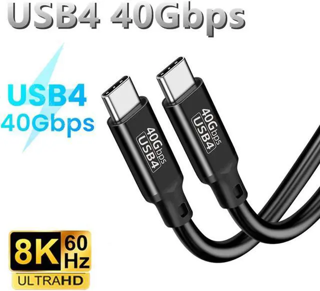 Main image of USB4 Cable, USB C to USB C Cable Support 240W Power Delivery, 8K/6K@60Hz & 40Gbps Data Transfer for MacBook Pro/Air Samsung S22 eGPU Docking GaN Charger. 3.3FT