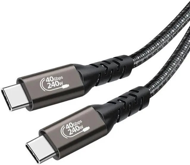Main image of USB C to USB C Cable 5ft, 8K UHD USB C 4.0 Gen 3 Cable 40Gbps Data Transfer USB C Cable 240W PD Fast Charging Cable for MacBook Pro, iPad Pro, Galaxy S22, Nylon Braided, Black.