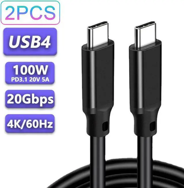 Main image of USB-C to USB-C USB 3.2 Gen 2X2 20Gbps Data Power Cable | 2 Meter 6.6 ft | Fast Charging with 100W Quick Data Transfers, 4K Video & Audio Output,  2 Pack
