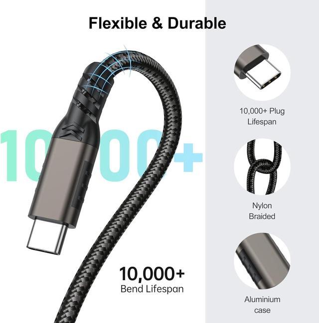 Alt view image 6 of 7 - 2 Pack/10FT USB C Extension Cable, 10Gbps/USB3.2 Fast Transfer USB Type C Extender 100W/5A Charging Compatible with PSVR2/USB C Hub/MacBook Air M2 Pro/iPad Pro/Magsafe Charger/Dell XPS