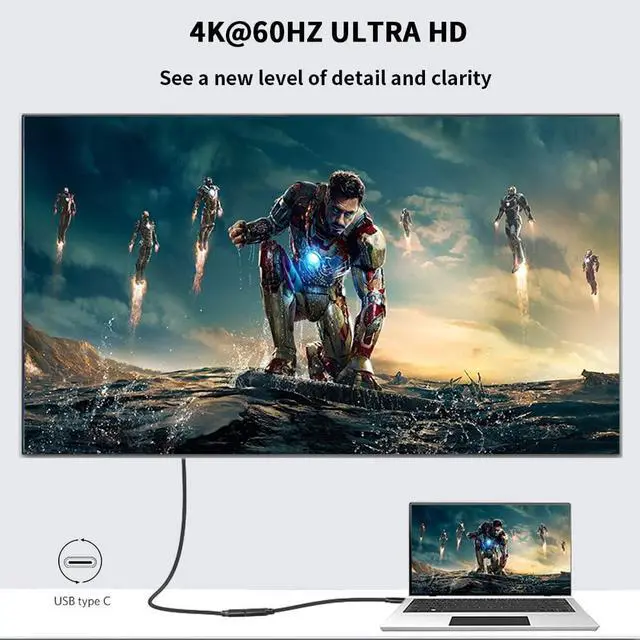 Alt view image 7 of 7 - 100W USB C Extension Cable, USB C Male to Female Extender USB 3.2 Gen2 Fast Charge 10Gbps Data Transfer & 4K Video Compatible with USB C Hub, iPad, MacBook Air,Dell (6.6FT, 2PACK)