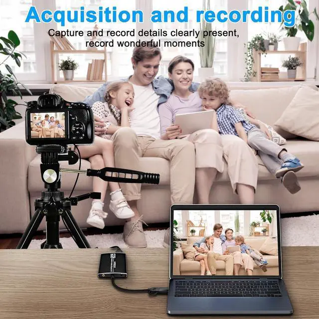 Alt view image 7 of 7 - ESTONE 1080P 60fps 4K/30Hz USB Video Capture Device Video Capture Card Dongle HDMI-compatible to USB 3.0/USB-C for Game Record Live Streaming Broadcast, works with PC and Mac