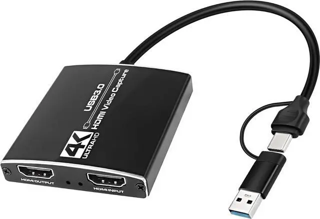 Main image of ESTONE USB 3.0& USB-C Video Capture Card support Mic HD 4K30 Video 1080P 60fps Board Game Record For Live Streaming Video Recording Nintendo Switch/PS5/OBS/PC/Camera