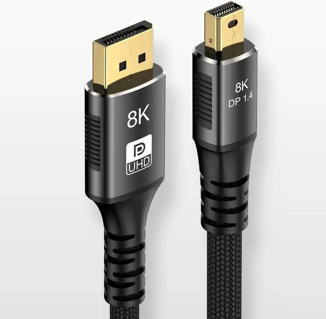 Main image of 8K Mini DisplayPort to DisplayPort Cable, Bi-Directional Mini DP to DP 1.4 Cable [8K@60Hz, 4K@144Hz, 2K@240Hz] HDR, G-Sync, FreeSync,Gold-Plated Mini DP for MacBook, iMac, Monitor (3.3ft)