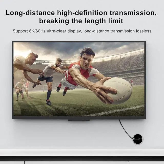 Alt view image 5 of 7 - 4K 120hz Detachable Fiber Optic HDMI 2.1 Cable in Wall 33ft, 8K60hz HDCP 2.3 EARC ARC 48Gbps Ultra High Speed Compatible with Dual Micro HDMI for PC, TV, playstation4, PS5, Xbox Series X, RTX4090