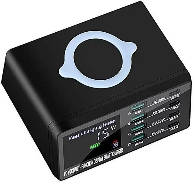Main image of ESTONE Charging Station, 110W 8-Port USB Fast Charger with QC 3.0 & PD3.0, Compatible with Apple & Other Brand Cell Phones