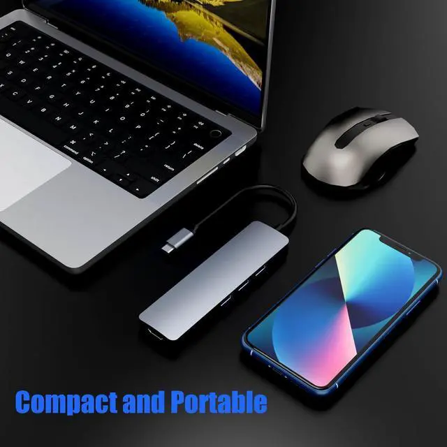 Alt view image 6 of 7 - ESTONE USB C Hub, USB C Adapter 6 in 1 Multi-port USB C to with 4K HDMI, SD/TF Card Reader, USB 3.0 and 2*USB-A 2.0, USB C Dock Compatible for MacBook and Type C Devices