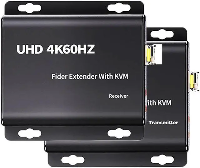 Main image of ESTONE 4K HDMI KVM Extender Fiber Converters LC Up to 20Km, HDMI USB KVM Over Fiber Extender, Uncompressed 10G SFP Transceivers Included, Support KVM,4Kx2K,IR Control, Transmitter and Receiver