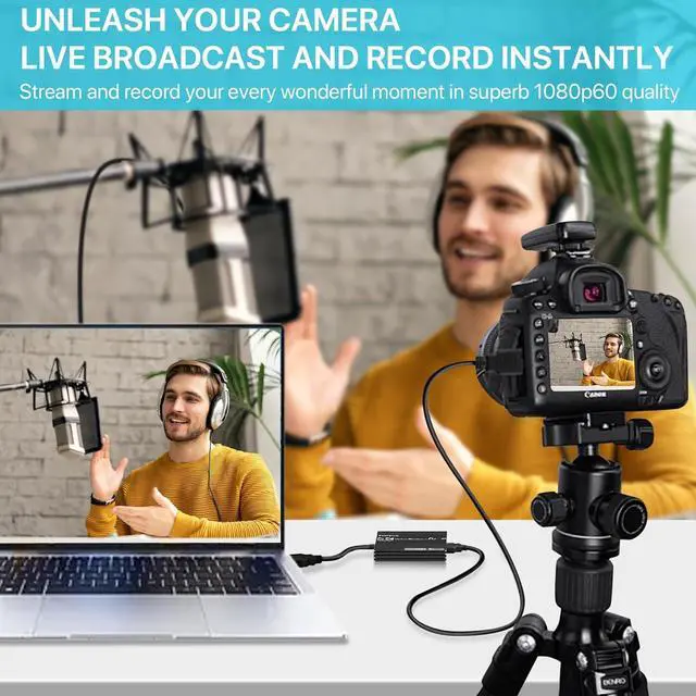 Alt view image 5 of 7 - ESTONE 4K Capture Card, Audio Video Capture Card with Microphone & HDMI Loop-Out,1000M RJ45, 1080p 60fps Video Recorder for Gaming/Live Streaming/Video Conference, Works for PS4/OBS/Camera/ PC