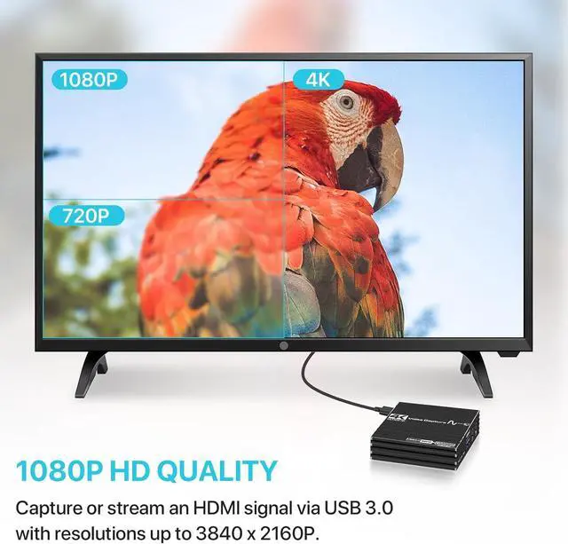 Alt view image 6 of 8 - ESTONE External USB Capture Card with Gigabit Ports, Stream and Record in 1080p 60FPS 4K@60Hz with ultra-low latency on Nintendo Switch/PS5/OBS/PC/Camera, in OBS and more, works with PC and Mac