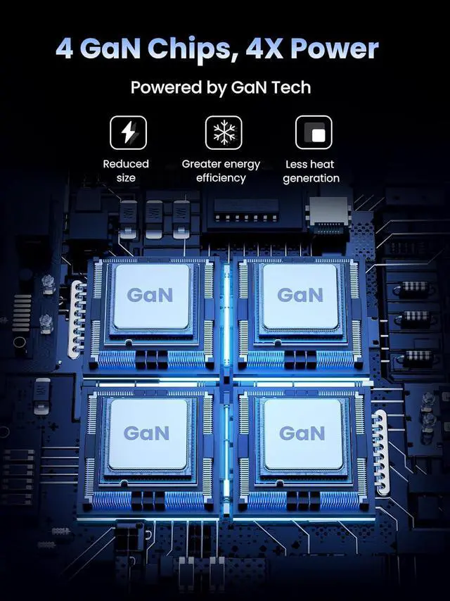 Alt view image 5 of 7 - ESTONE 6 Port USB C Charger, 220W GaN, iPad Charging Station Hub, PD3.0 QC3.0 Fast Compact for MacBook Pro/Air, iPad Pro, Galaxy S23, XPS 13, Note 20/10+, iPhone 16/15/14/Pro