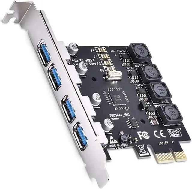 Main image of Jansicotek PCI-E to USB 3.0 4-Port(4X USB-A) Expansion Card,PCI Express USB Add in Card, Internal USB3.0 Hub Converter for Desktop PC Host Card Support Windows 10/8/7/XP and MAC OS 10.8.2 Above