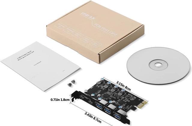 Alt view image 7 of 7 - ESTONE PCIE to USB Expansion Card, 5-Port (3X USB 3.0 A,2X USB C) Superspeed 5Gbps Front Expansion Card, USB PCIE Expansion Card for Win XP Win7 Win 8 Win 10 Win 11 Linux