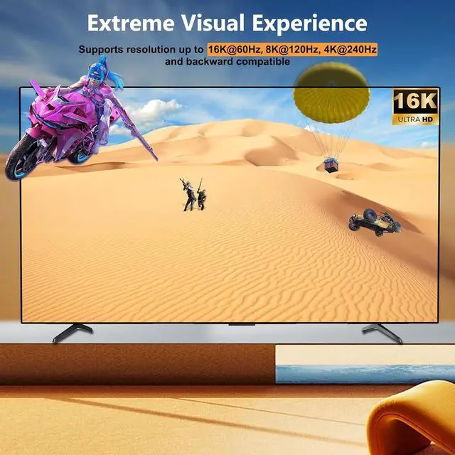 Alt view image 4 of 7 - ESTONE 16K Displayport Switch - Bi-Directional DP Splitter 1 in 2 Out/2 in 1 Out 16K@60Hz 3D 4K@240Hz 8K@60Hz for Esports & Gaming,Multiple Source and Displays(A0201)