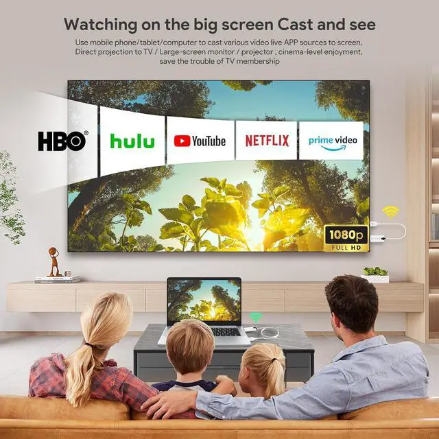 Alt view image 6 of 7 - ESTONE Wireless HDMI Transmitter and Receiver, 1080P Wireless HDMI Extender 100FT Range, Plug&Play, Video Audio Projection for Desktop, PC, TV Box, PS4/5 to TV/Projector/Monitor