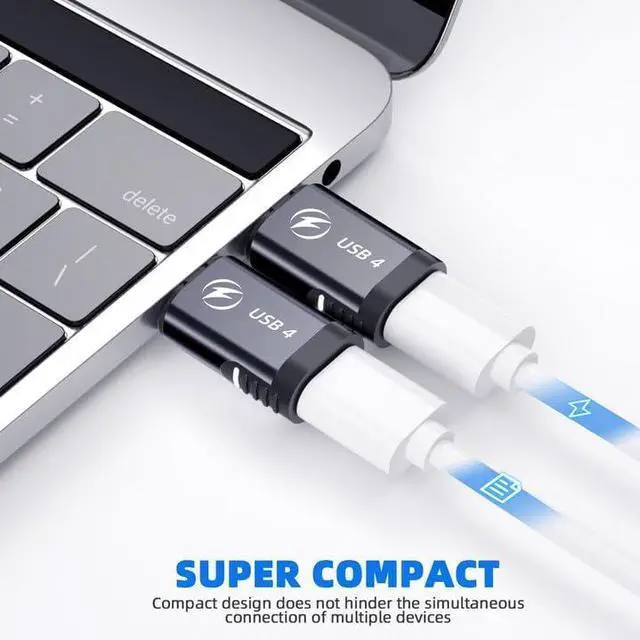 Alt view image 6 of 7 - ESTONE 2 Pack USB C Magnetic Adapter 140w, 24 Pin Straight Magnetic USB C Adapter with PD Fast Charge USB4 40Gbps 8K 60Hz Video Compatible for Thunderboard 3/4, MacBook Pro/Air/ROG Ally/Steam Deck/PS5