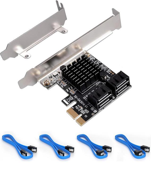 Ziyituod PCIe SATA Card - 4 Port 6Gbps SATA 3.0 Controller With Cables For PC Expansion