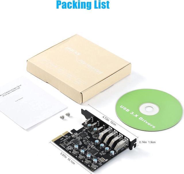 Alt view image 7 of 7 - ESTONE PCIE USB 3.2 Gen 2 Card 7 Ports(3X USB C - 4X USB A), PCI Expree to USB Expansion Card Super Speed 10Gbps PCI-e USB3.2 Hub Controller Adapter for Windows 11/10/8/7/XP/Vista