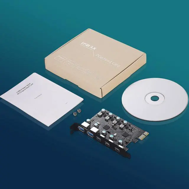 Alt view image 7 of 7 - ESTONE (2X USB 3.0 A,3X USB C) 5 Port PCIE Expansion Card, USB 3.0 Superspeed 5Gbps Front Expansion Card, Internal USB Hub Converter for Win XP Win7 Win 8 Win 10 Win 11 Linux