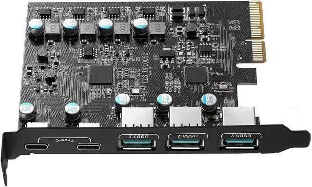Main image of ESTONE PCI Express Expansion Card, USB 3.2 5-Port Front Expansion Card, Connect 5 Devices Expanded - (2X USB C - 3X USB A)