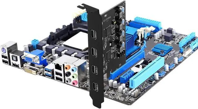 Main image of ESTONE PCI-E to USB 4-Port Type C Expansion Card,PCI Express USB 3.2 Add in Card, Internal USB3.2 Hub Converter for Desktop PC Host Card Support Windows 10/8/7/XP and MAC OS