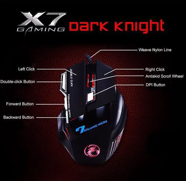 Alt view image 6 of 7 - ESTONE Professional Wired Gaming Mouse 5500DPI Adjustable 7 Buttons Cable USB Optical Gamer Mouse Mice For PC Computer Laptop