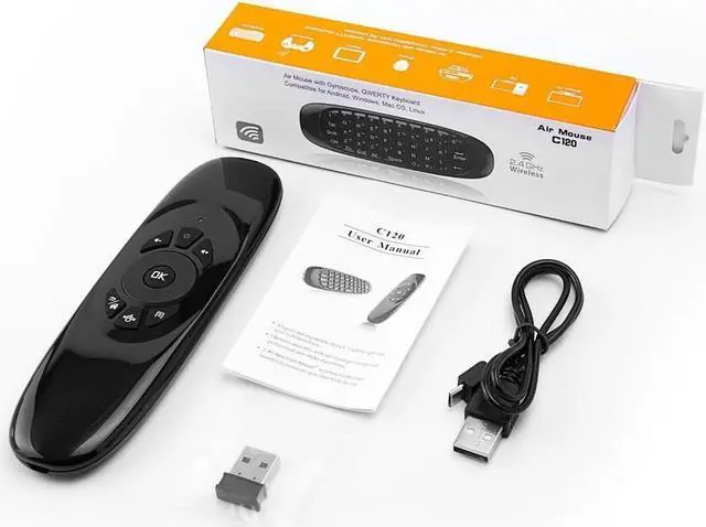 Alt view image 5 of 7 - ESTONE Air Mouse USB Universal Remote Control 2.4Ghz Wireless Mini Keyboard 3-Axis Gyroscope USB Remote Control for PC HTPC IPTV Android Tv Box Media Player